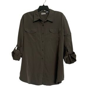 Women’s Top, Green w/ Tab Sleeves, 24W, Super soft like soft chamois.